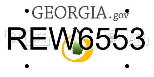 REW6553 Georgia License Plate