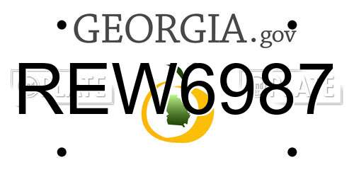 REW6987 Georgia License Plate