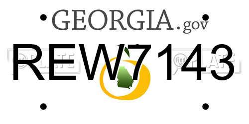 REW7143 Georgia License Plate