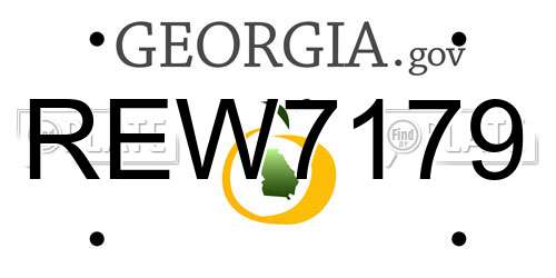 REW7179 Georgia License Plate