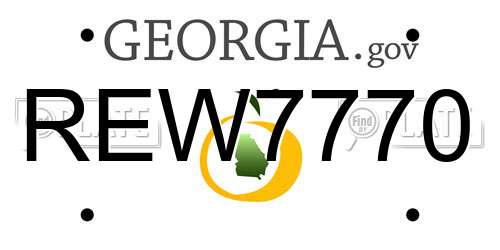 REW7770 Georgia License Plate