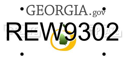 REW9302 Georgia License Plate