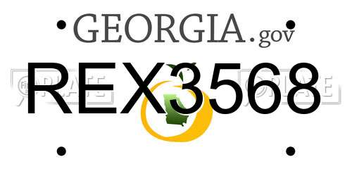 REX3568 Georgia License Plate