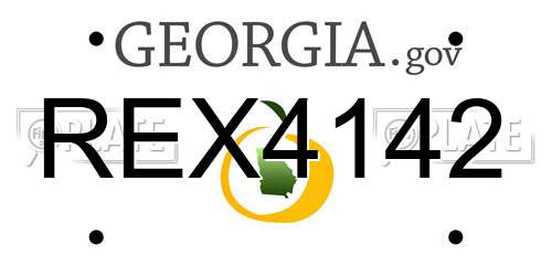REX4142 Georgia License Plate