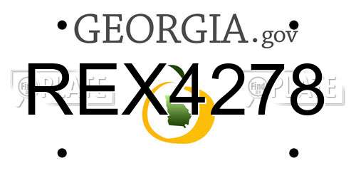 REX4278 Georgia License Plate