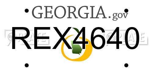 REX4640 Georgia License Plate
