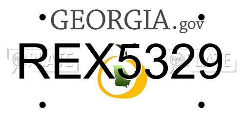 REX5329 Georgia License Plate