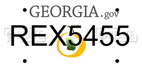 REX5455 Georgia License Plate
