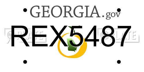 REX5487 Georgia License Plate