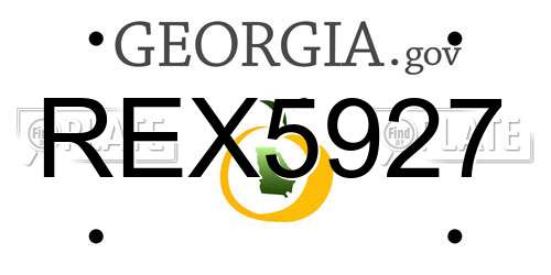 REX5927 Georgia License Plate