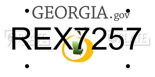 REX7257 Georgia License Plate