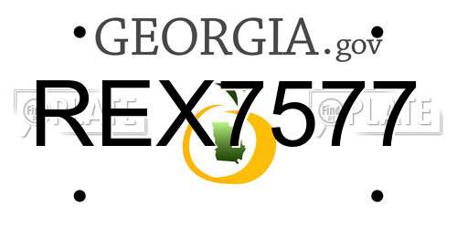 REX7577 Georgia License Plate
