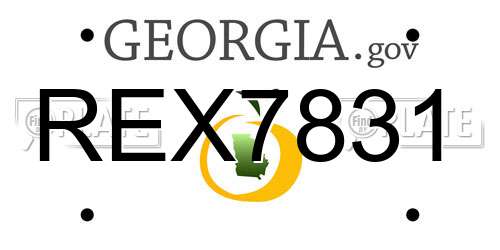 REX7831 Georgia License Plate