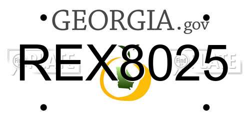 REX8025 Georgia License Plate