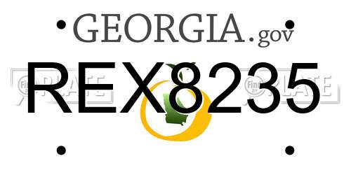 REX8235 Georgia License Plate