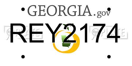 REY2174 Georgia License Plate