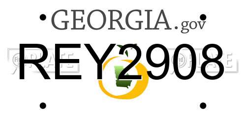 REY2908 Georgia License Plate