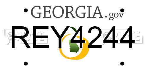 REY4244 Georgia License Plate