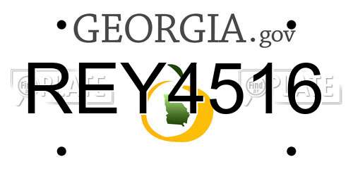 REY4516 Georgia License Plate