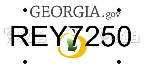 REY7250 Georgia License Plate