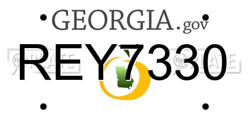 REY7330 Georgia License Plate