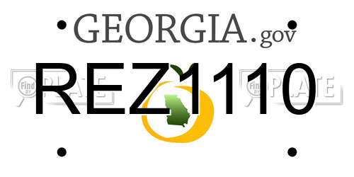 REZ1110 Georgia License Plate