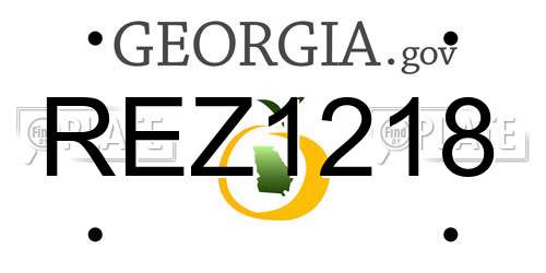 REZ1218 Georgia License Plate