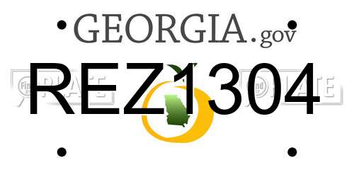 REZ1304 Georgia License Plate