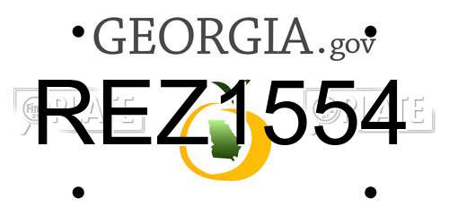 REZ1554 Georgia License Plate