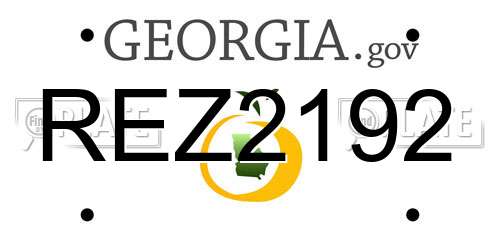 REZ2192 Georgia License Plate