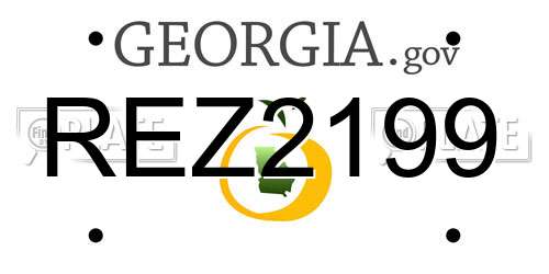 REZ2199 Georgia License Plate