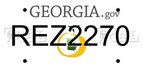 REZ2270 Georgia License Plate