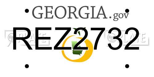 REZ2732 Georgia License Plate
