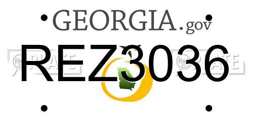 REZ3036 Georgia License Plate