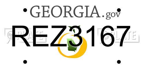 REZ3167 Georgia License Plate