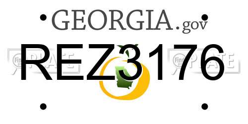 REZ3176 Georgia License Plate