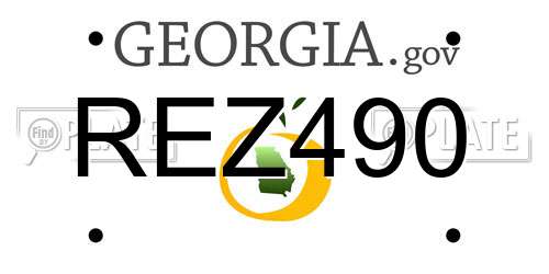 REZ490 Georgia License Plate