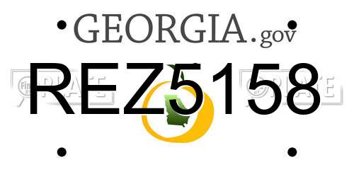 REZ5158 Georgia License Plate