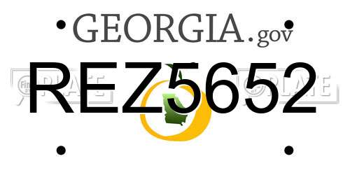 REZ5652 Georgia License Plate