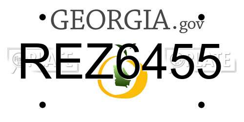 REZ6455 Georgia License Plate