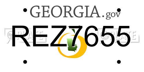 REZ7655 Georgia License Plate