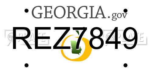 REZ7849 Georgia License Plate