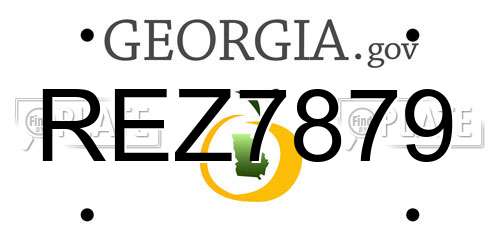 REZ7879 Georgia License Plate