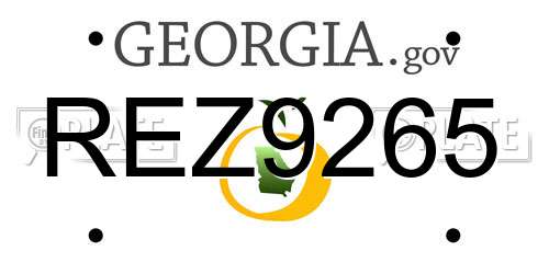 REZ9265 Georgia License Plate