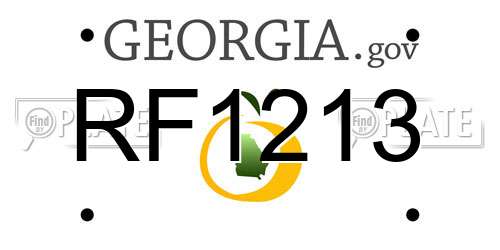 RF1213 Georgia License Plate