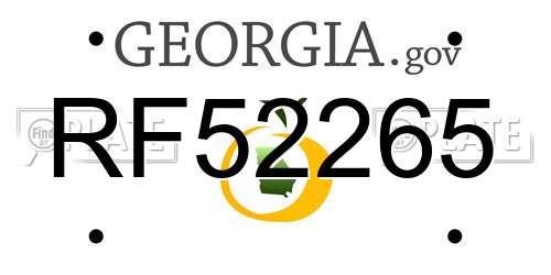 RF52265 Georgia License Plate