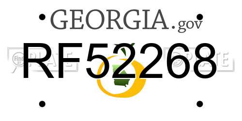 RF52268 Georgia License Plate