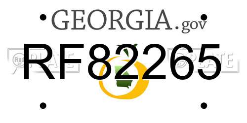 RF82265 Georgia License Plate
