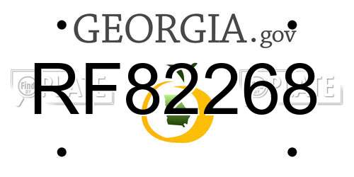 RF82268 Georgia License Plate