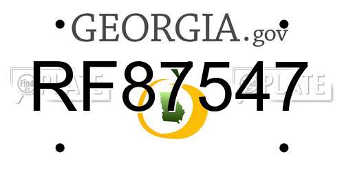 RF87547 Georgia License Plate